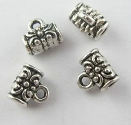 Silver Plated Bail Spacer Beads Charms pendant For diy Jewelry Making findings 5x7mm3283