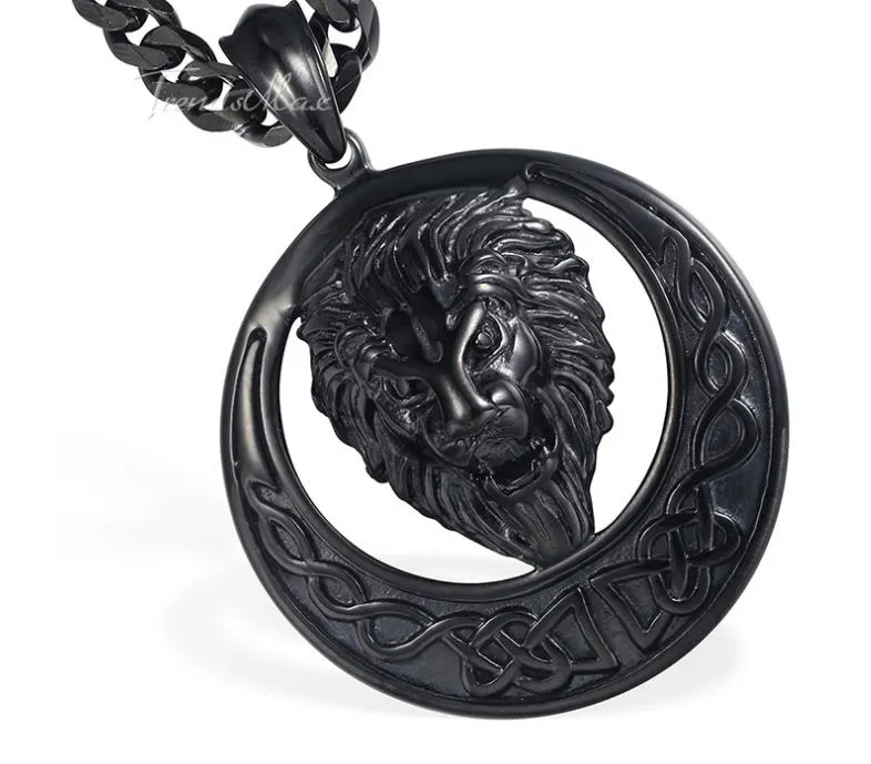 Earrings & Necklace New Lion Sculpture Suspension 316L Stainless Steel Suspension for Men and Women253v