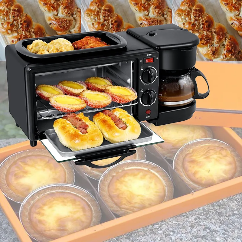Startseite Multifunktionale Drei-in-Eins-Frühstücksmaschine Haushaltselektroofen Toaster Bratpfanne Minibackofen Frühstücksmaschine 220V315B