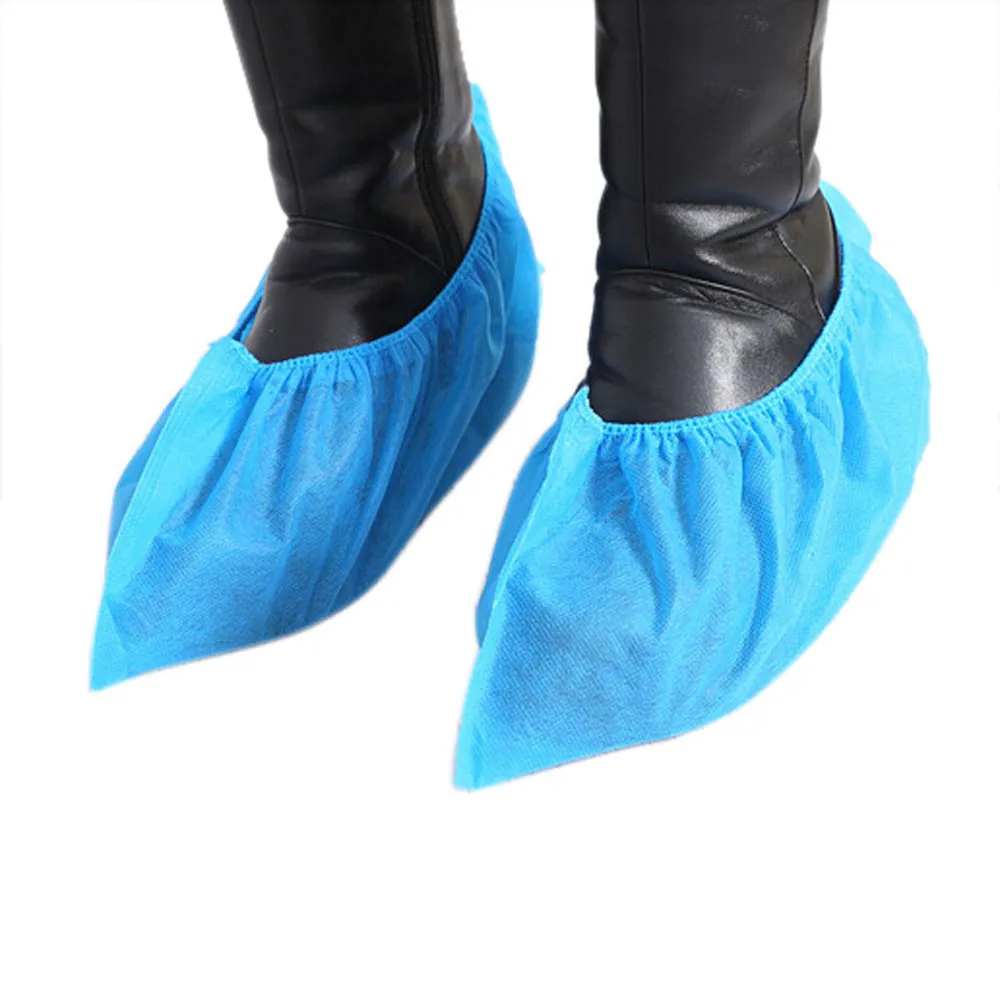 100 pièces couvre-chaussures antidérapants de protection tissu Non tissé couvre-chaussures anti-poussière jetables anti-boue pour hôpital Hotal Home #1