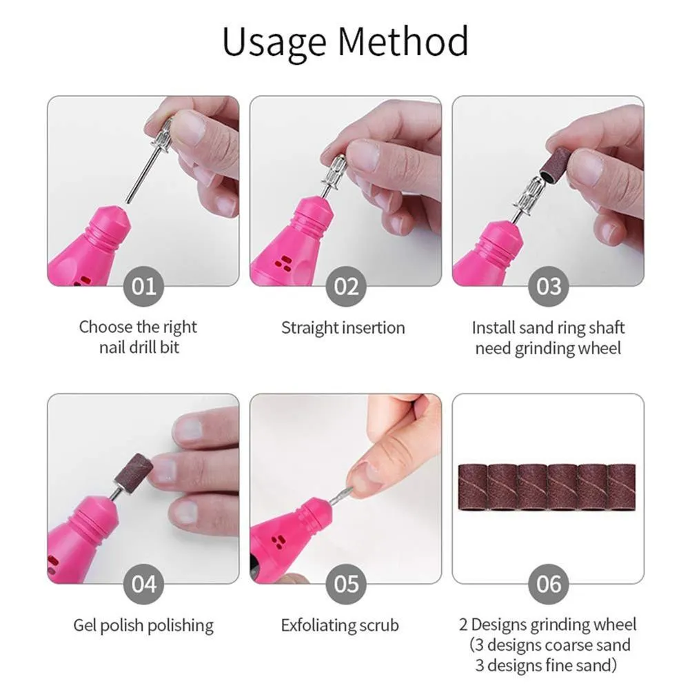 Professionele elektrische nagelboormachine kit pedicure nagelbestand manicure machine verwijder nagellak kunst pen kunsthulpmiddelen8530321