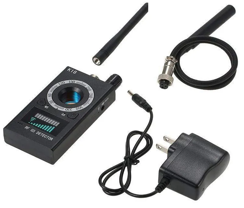 K18 متعددة الوظائف مكافحة كاشف كاميرا GSM الصوت علة مكتشف GPS إشارة عدسة RF المقتفي اكتشاف المنتجات اللاسلكية 1MHZ-6.5GHZ R60