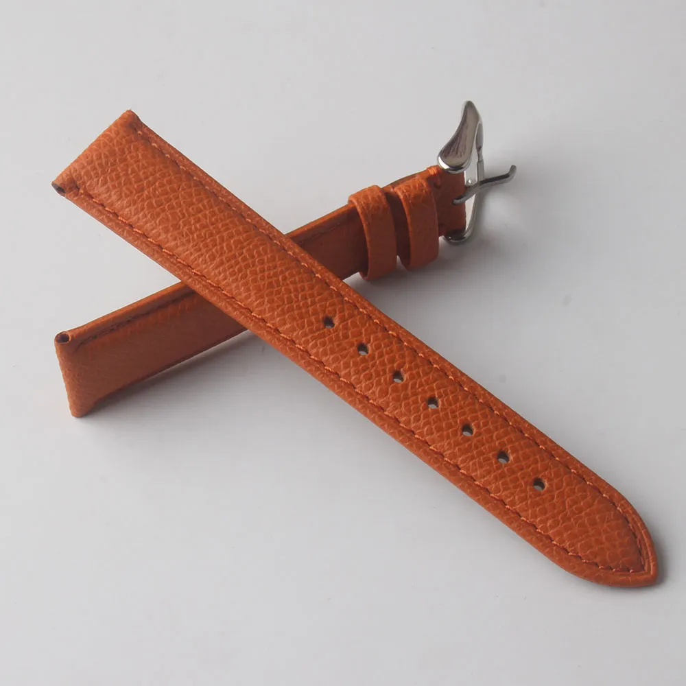 Äkta läder Watchband Lizard Grain Orange Watch Strap Fashion Style Accessories 14mm 16mm 18mm For Ladys Wristwatch RECLACEMEN262U