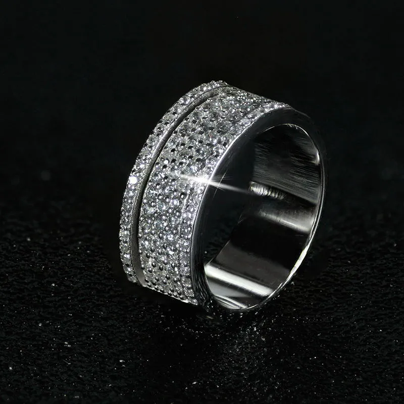 2019 Nieuwe Mode 100% 925 zilveren Ring Moon Star Dazzling Open Vinger Ring Voor Vrouwen Meisjes Sieraden Pure Bruiloft Engagement gift302b