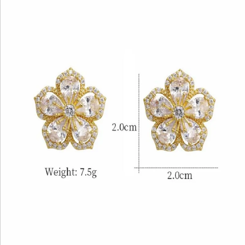 Clip-on & Screw Back Bettyue Est Vivid Charming Flower Appearance Multicolor Choice Cubic Zircon Dazzling Earring Romantic Jewelry265H