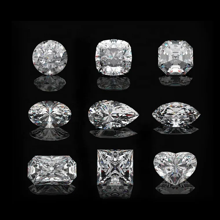 Pierres précieuses en vrac couleur D VVS, coupe princesse, Moissanite K or avec bague en pierre, incrustation de collier 3CT 2CT 1CT11240L