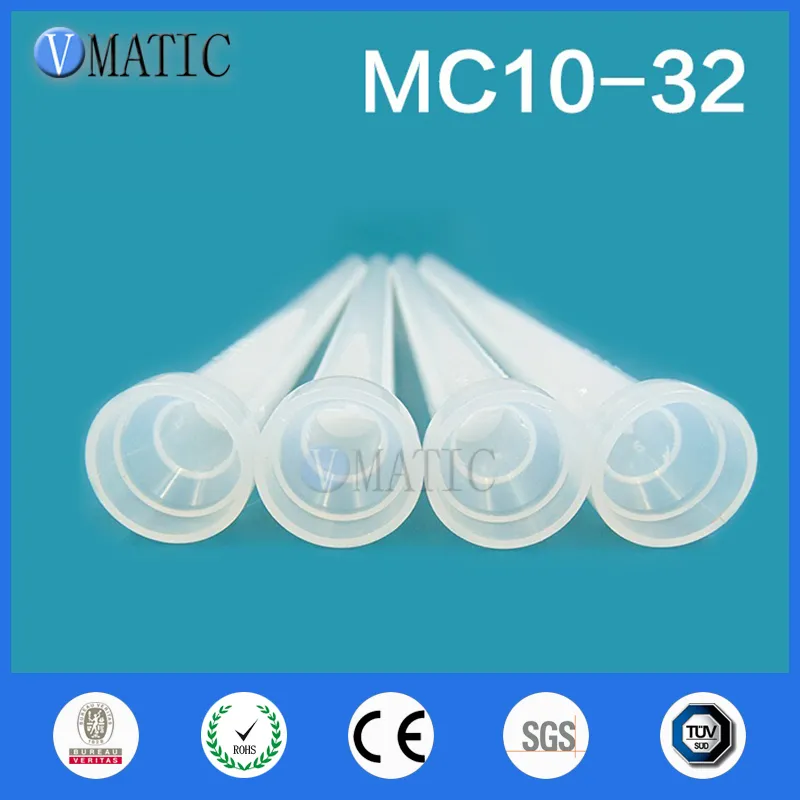 Misturador estático de resina plástica de componente eletrônico MC 10-32 Bicos de mistura para epóxis Duo Pack núcleo branco