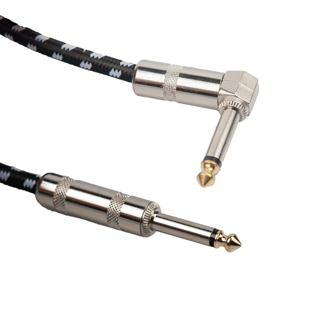 3 metry 10 stóp elektryczny kabel gitary basowy przewód kablowy muzyczny 14 -calowy prosto do prostego kąta wtyczka czarna 4104260