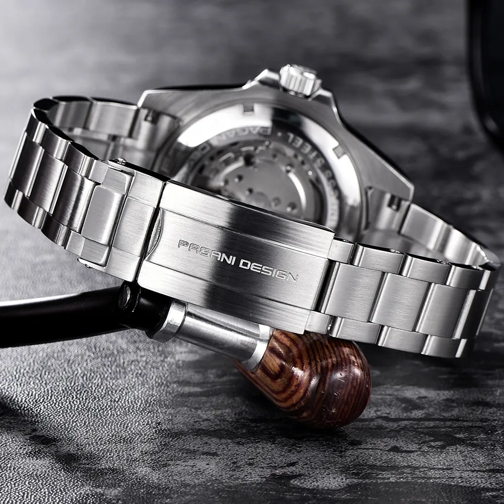 Pagani design Water Ghost rétro mains lumineuses mode diamant affichage hommes montres mécaniques horloge supérieure male2347