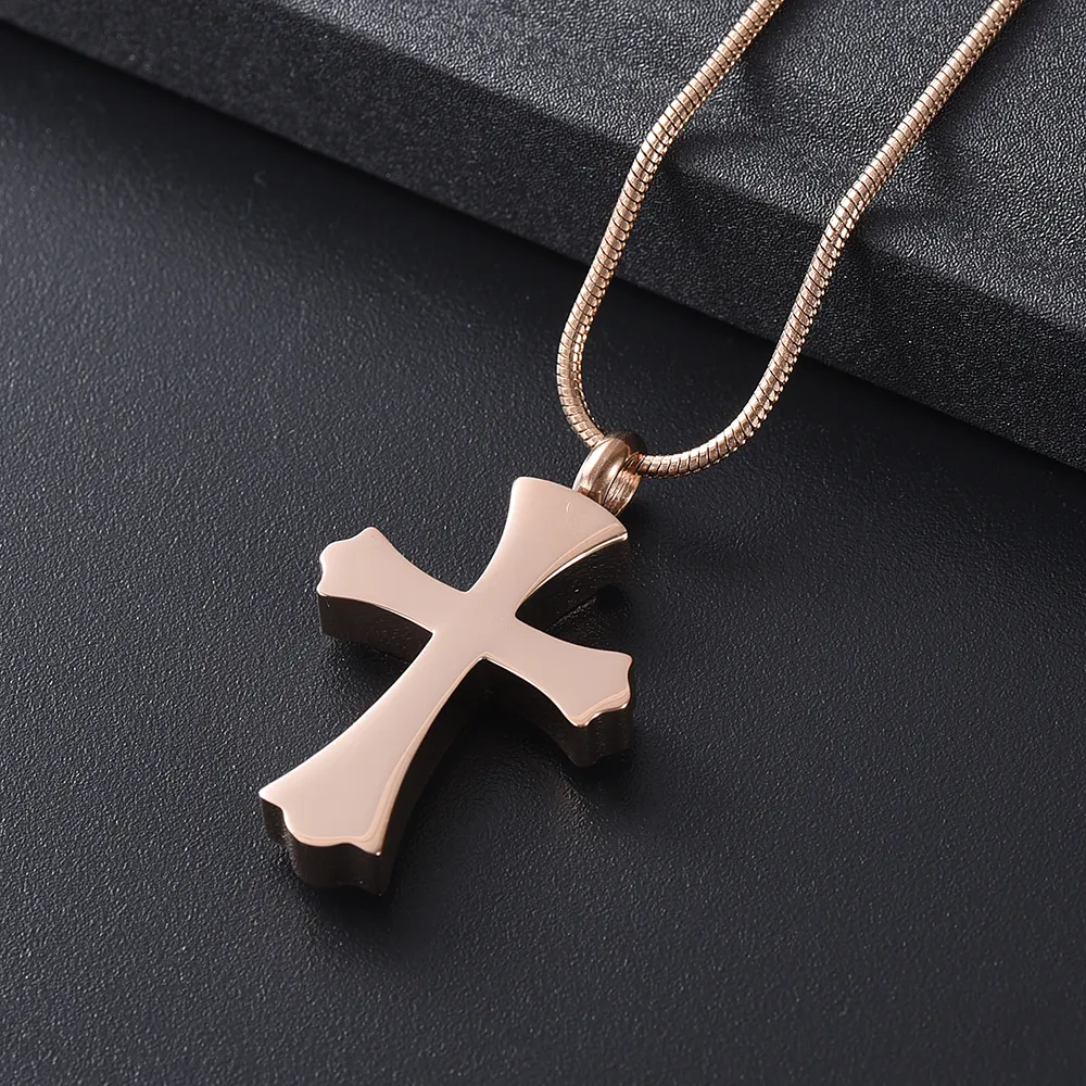 IJD12236 Wasserdichte hochwertige Kreuz-Einäscherungs-Halskette für Männer und Frauen, Geschenk, Gedenk-Urnen-Medaillon, Edelstahl-Einäscherungsschmuck, 260 K