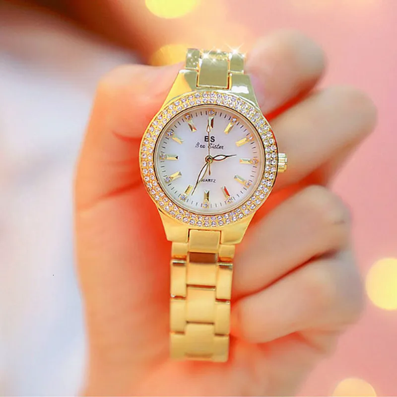 2019 Ladies Wrist zegarki Gold Watch Kobiety Crystal Diamond zegarki ze stali nierdzewnej Srebrny zegar Kobiety Montre Femme 2018 LY192802
