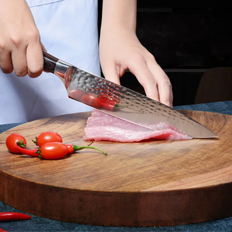 Cozinheiro chefe faca de cozinha 8 polegadas 7cr17 aço inoxidável afiado profissão japonês forjamento anti-vara clavalo vegetal paring facas cozinhar ferramentas