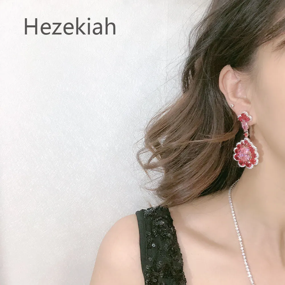 Hezekiah S925 Tremella aiguille Boucles d'oreilles rouges Livraison gratuite Personnalité Rose Boucles d'oreilles pour femmes Soirée dansante Qualité supérieure Eardrop femme
