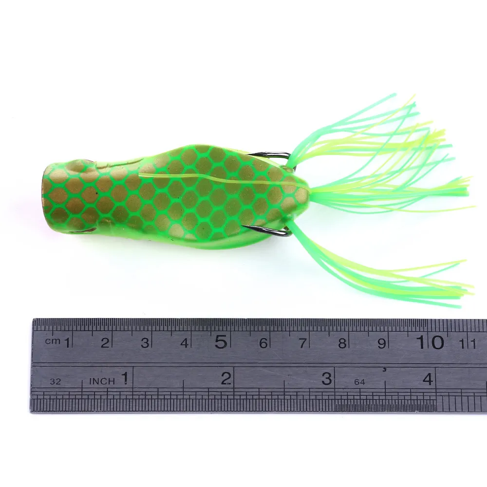 Gummi ray groda popper bete 14g 7 cm toppvatten fiske livtro groda ihåliga kropp mjuka betar svartfisk konstgjord lure227b