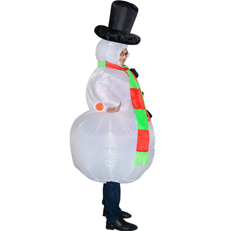 Máscaras de festa Natal inflável boneco de neve traje terno para adultos Halloween Cosplay FP812704