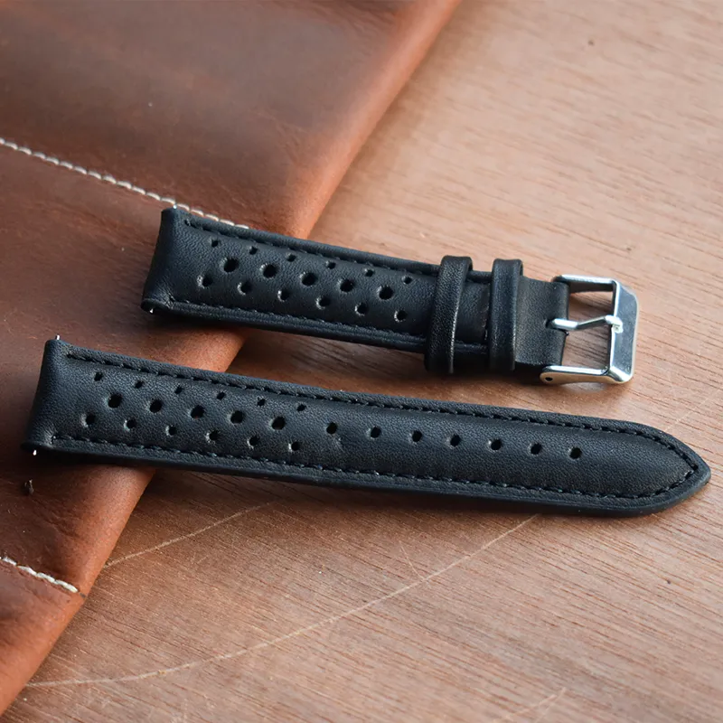 Onthevel Leather Watch Strap 18mm 19mm 20mm 22mmウォッチバンドブレスレット多孔質ウォッチバンドメンズリストウォッチバンドY200918183r