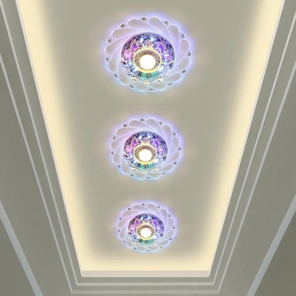 Nowy przejście kryształowe Modern Crystal Crystal LED LED Light Light Agle Korytarz Lampa Lampa żyrandol Rundu Kolny Ceil5474629