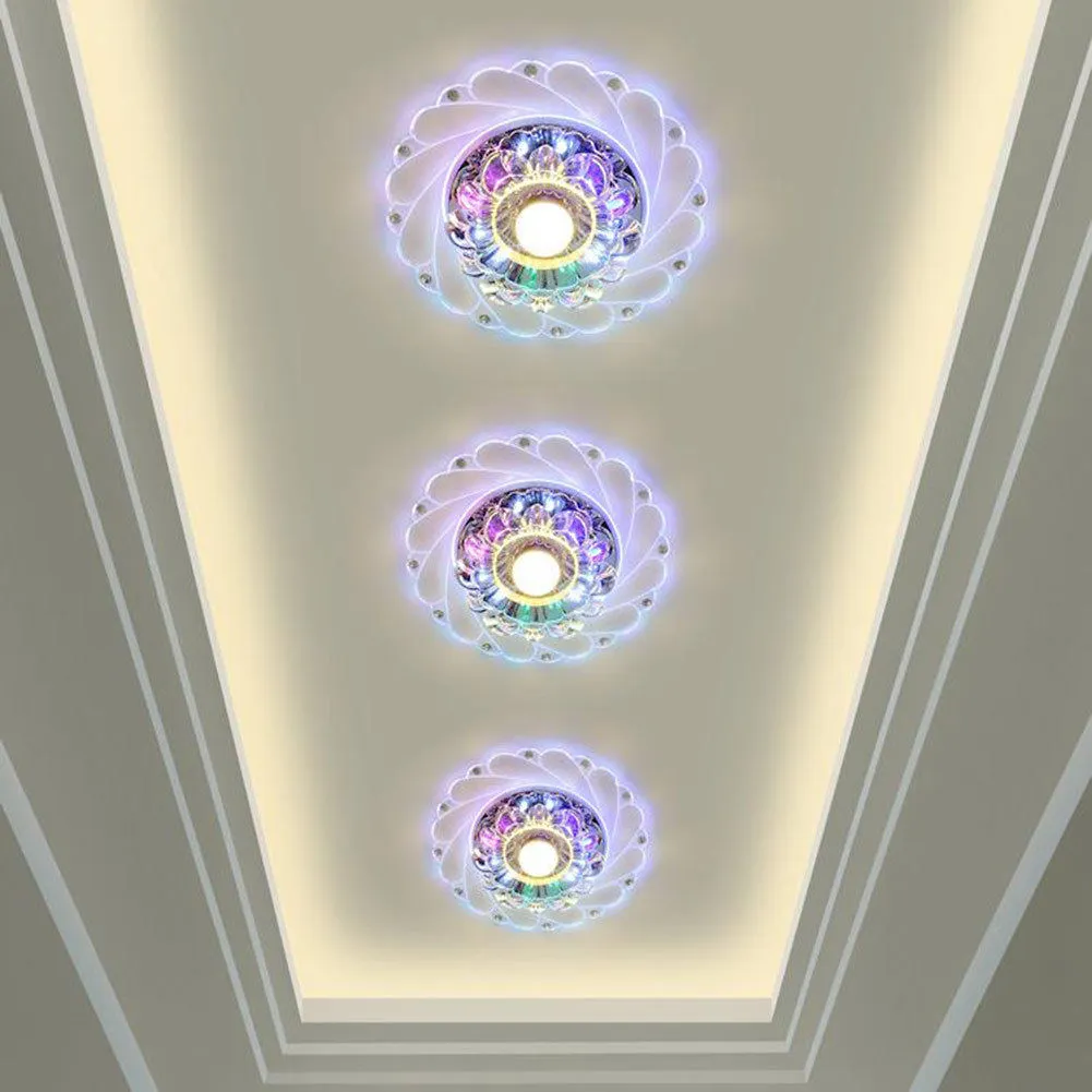 Nuovo corridoio di cristallo Light Modern Crystal LED Aitura del soffitto Lampada del corridoio lampada a pendente lampada lampadina rotonda apertura colorata CEIL2338