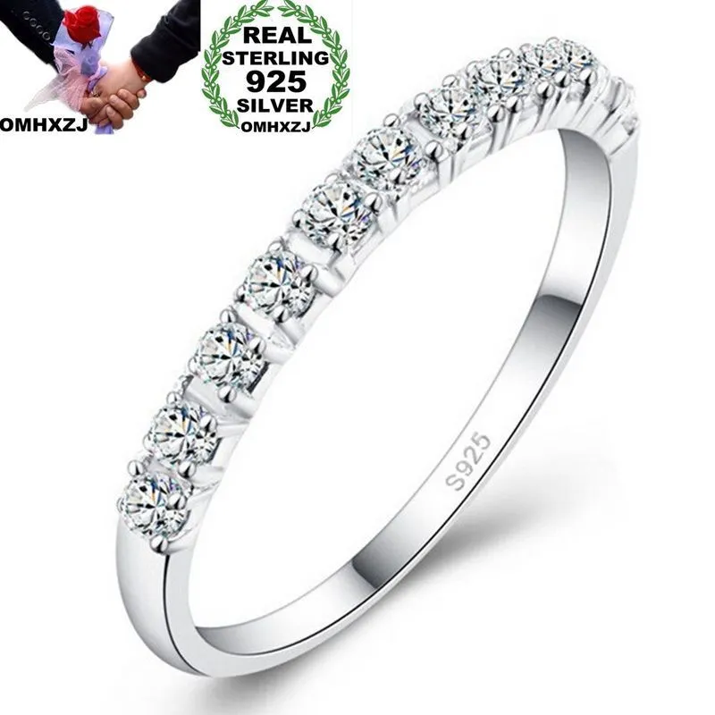 Omhxzj groupe de gros anneau de la mode européenne féminine fille fille de fête de mariage 9 couleurs slim s925 ring en argent sterling rr303