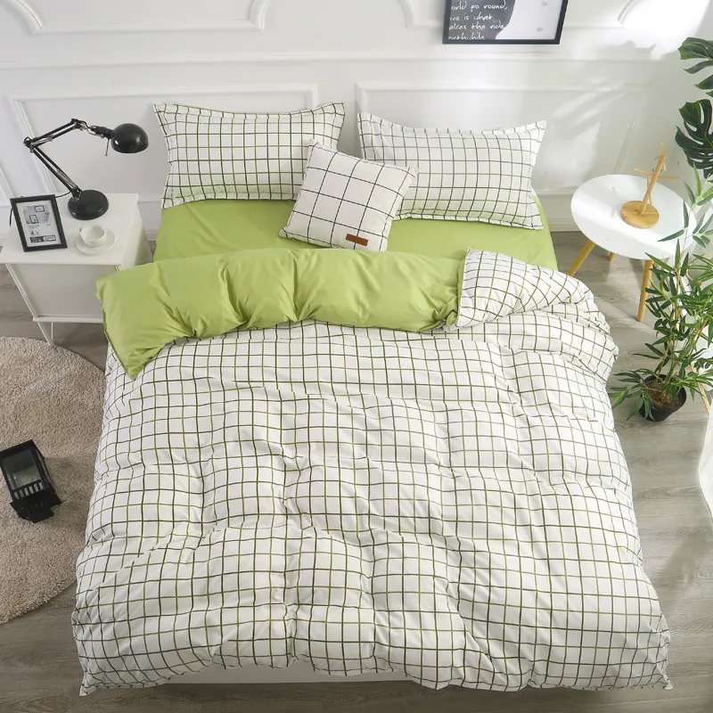 Conjunto geométrico de cama de inverno Flanela lã de lã de poço de edredão Home Conjunto de de roupas de cama quentes de roupas de cama pastoral Cama estrela