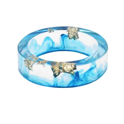 Transparente handgefertigte getrocknete Blume Harz Ringe 8 Farben Goldfolie Papier Inside Epoxidharz Fingerring Für Frauen Party Schmuck Zubehör Geschenk