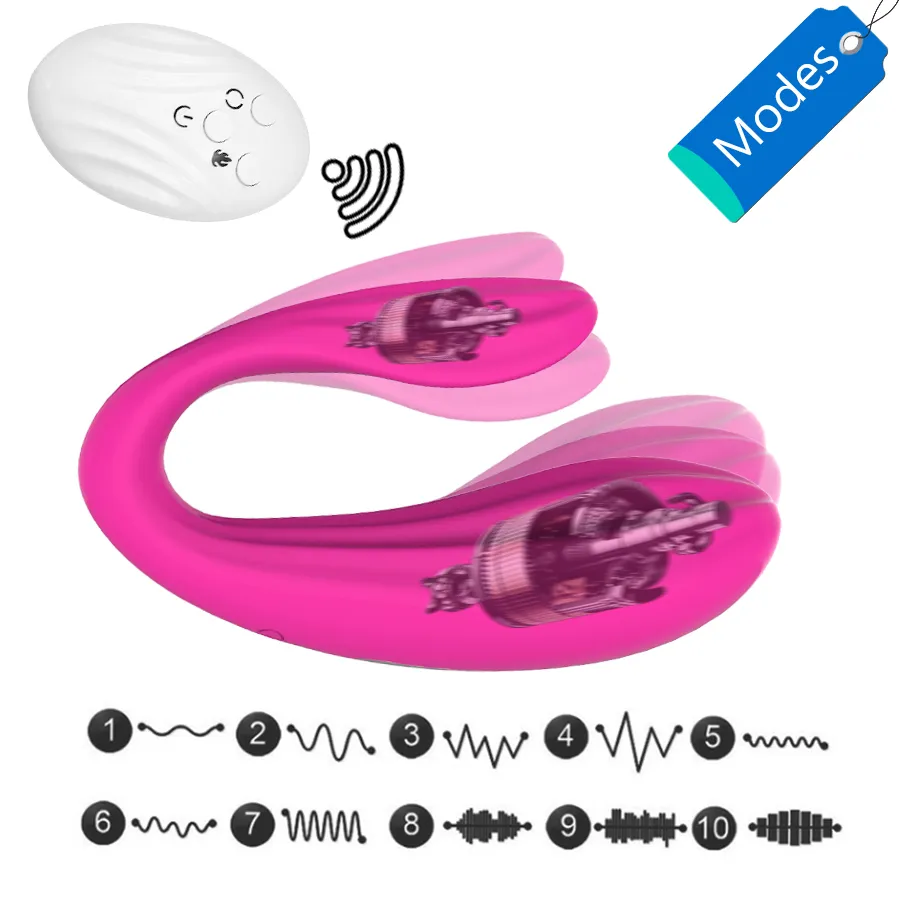 FLXUR 10 modalità vibratore le coppie G-Spot stimolare il tipo U Wireless Dildo Mutandine in silicone femminile masturbarsi giocattolo del sesso adulti Y201118