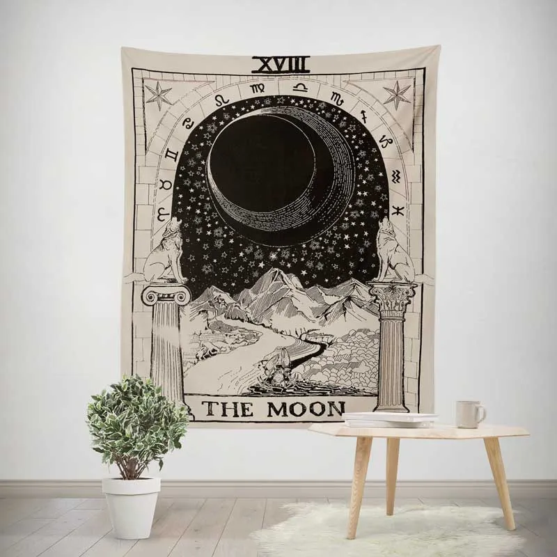 180x230 cm tarot tapijt de zon de maan het sterpapijt Middeleeuwse Europa Diversering Muur Opknoping Mysterious Tapestry for Room