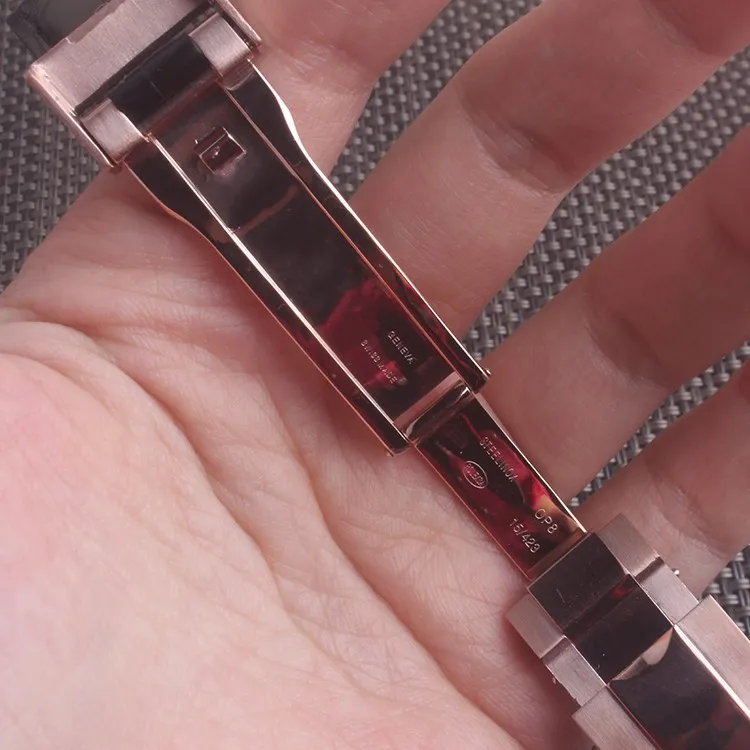 검은 진짜 악어 악어 스킨 가죽 시계 밴드 스트랩 벨트 20mm 시계 밴드 rol334m.