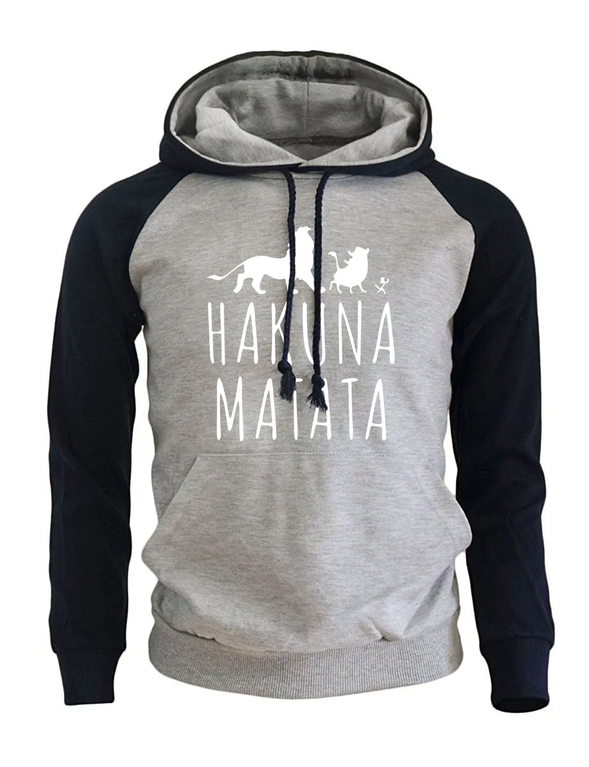 2018 Yeni Varış Hoodies Erkekler Komik Baskı Hakuna Matata Street Giyim Sonbahar Kış Polar Sweatshirt Erkekler Spor Giyim Harajuku C19041901