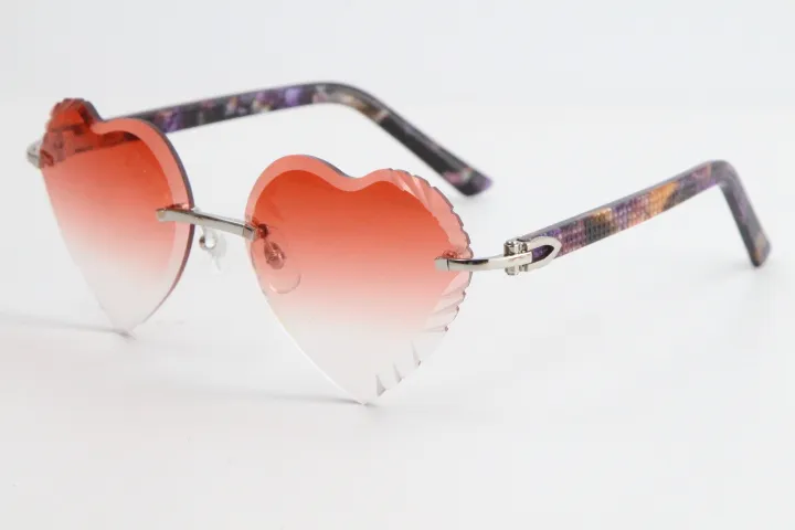 Selling New Rimless Sunglasses Marble Plank Sunglasses 3524012 Top Rim Focus Eyewear Slim and Elongated Triangle Lenses Unisex Fas254e