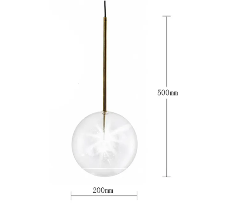 1 Lätt klar glasklot Dimble G4 LED Pendant Lights Matsal Pendant Lamp Gold Chrome LED HANGING LAMP LED DROPLIGHT289T