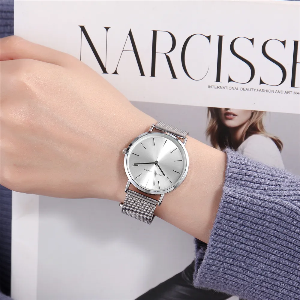 Reloj Mujer Hannah Martin DW Style Women Watches Top Brand Luxury Rose Gold Ladies Quartz Wrist Watch ClockSaat Montre Femme294s