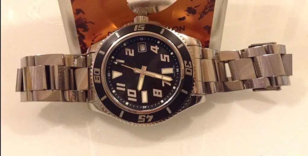 Topkwaliteit luxe horloge man sporthorloge mechanische automatische horloges roestvrijstalen polshorloge zwarte wijzerplaat 255303j