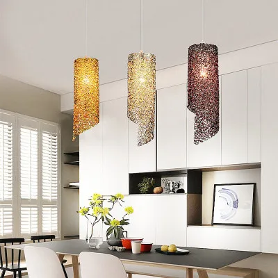Cor criativa moderna e27 led luminária personalidade alumínio pendurar lâmpada pingente luz iluminação para casa luminárias de cozinha276w