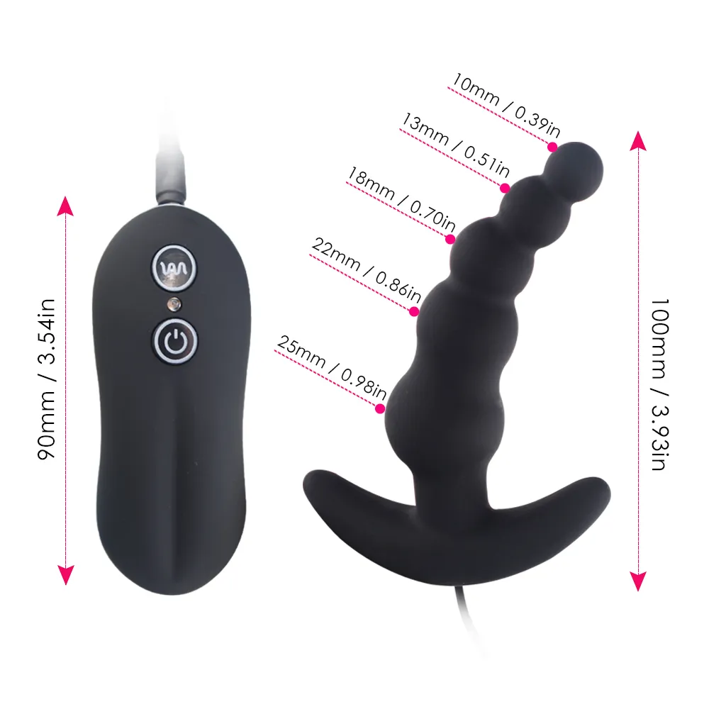 Vibrierendes Prostata-Massagegerät, Analkugeln, Vibrator, Fernbedienung, Silikon-Buttplug, Vibration, Sexspielzeug für Männer_voghion.com