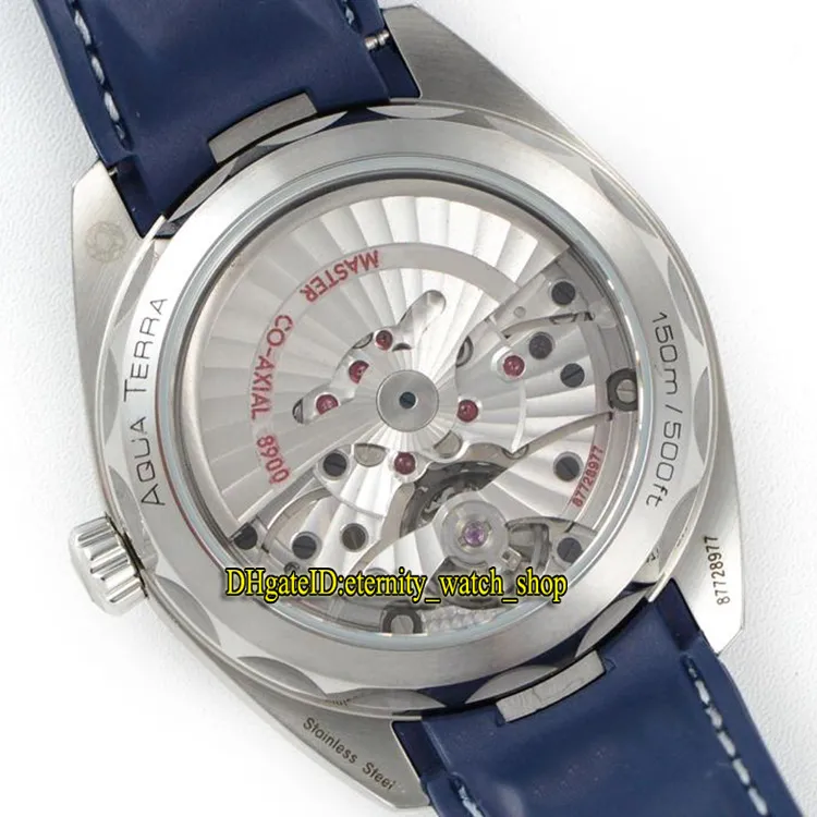 SSS Factory Aqua Terra 150M Series 220 12 41 21 03 001 Blue Dial 8900 Mechaniczne automatyczne męże zegarki 316L-Steel Sport Watc307n