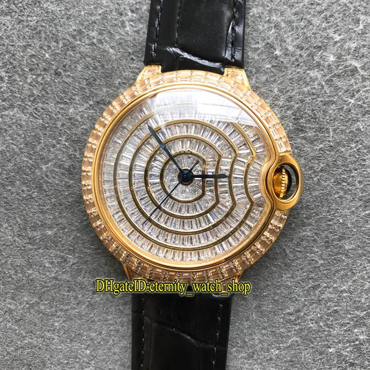 الإصدار العلوي HPI00511 WE902012 Gypsophila Diamonds Dial Japan Miyota 9015 Automatic Mens Watch Watch Leather Strap Iced Out 264p