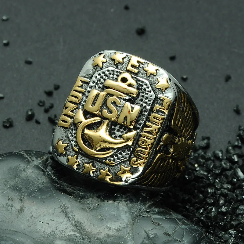Корпус морской пехоты 316L из нержавеющей стали кольцо кольцо орла якорьковое кольцо мода Мужские ювелирные ювелирные юбилейные юбилейные украшения Размер подарка 7-13252f