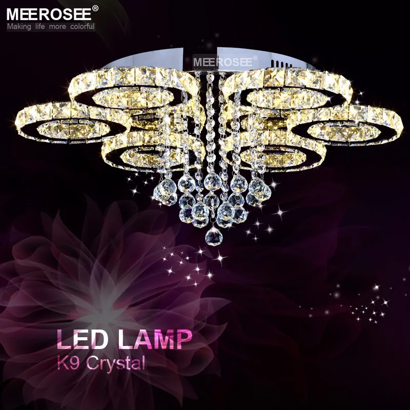 Nowoczesne kryształowe żyrandole lekkie lampy sufitowe LED do jadalni Pierścień Pierścień Krąg LUSTRES LAMPARAS DOM DOM INDOO241S