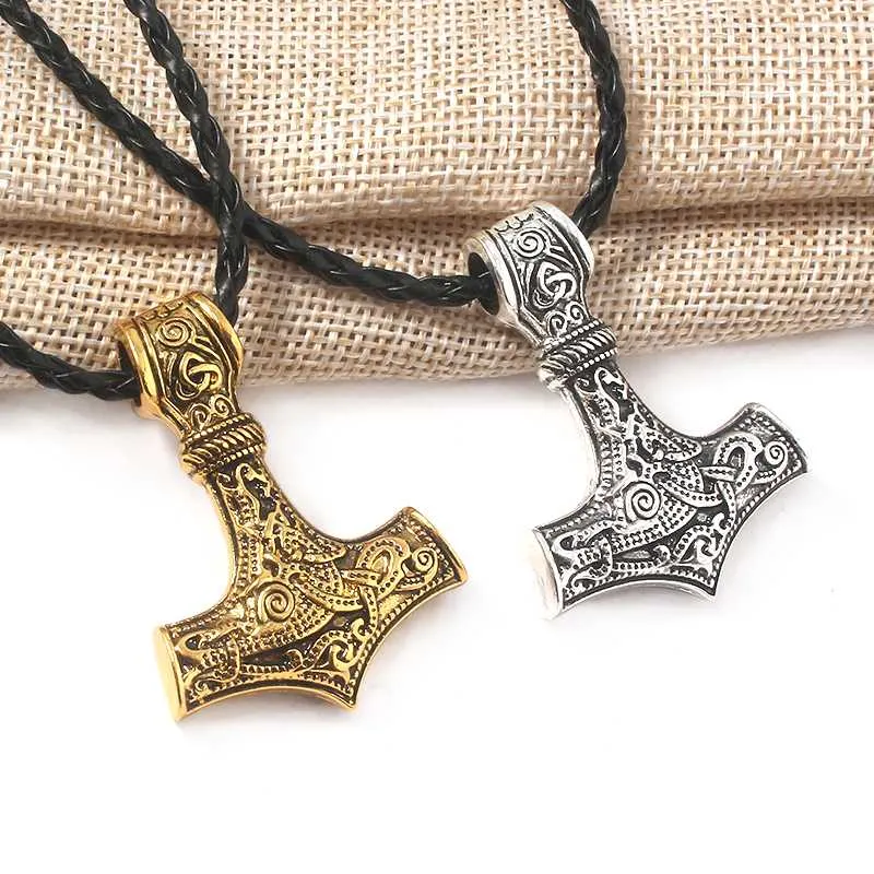 Hangende kettingen Midy Ancient Noorse Vikings Charms Supernatural Moon Pentagram ketting vrouwen sieraden touwketen12875