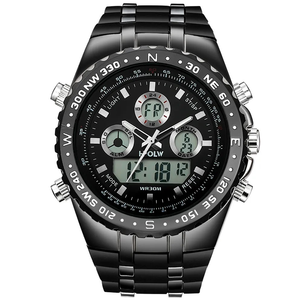 Quartz numérique analogique de luxe masculin Regarder la nouvelle marque HPOLW Casual Watch Men G Style Sports Sports Military Shock Watches CJ19121 254D