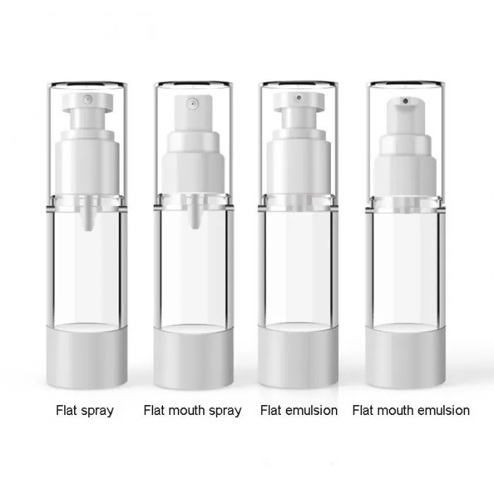 Mini vacuüm spuitfles plastic reizen transparante airless pomp parfum cosmetische zakfles 15ml 30ml 50ml