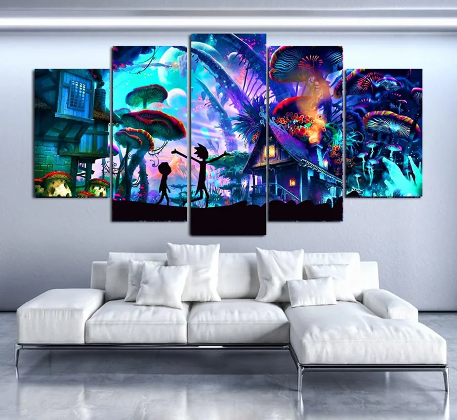 5 Stuks Canvas Wall Art Modulaire Foto Home Decor Schilderijen Woonkamer HD Gedrukt Animatie Posters8959492