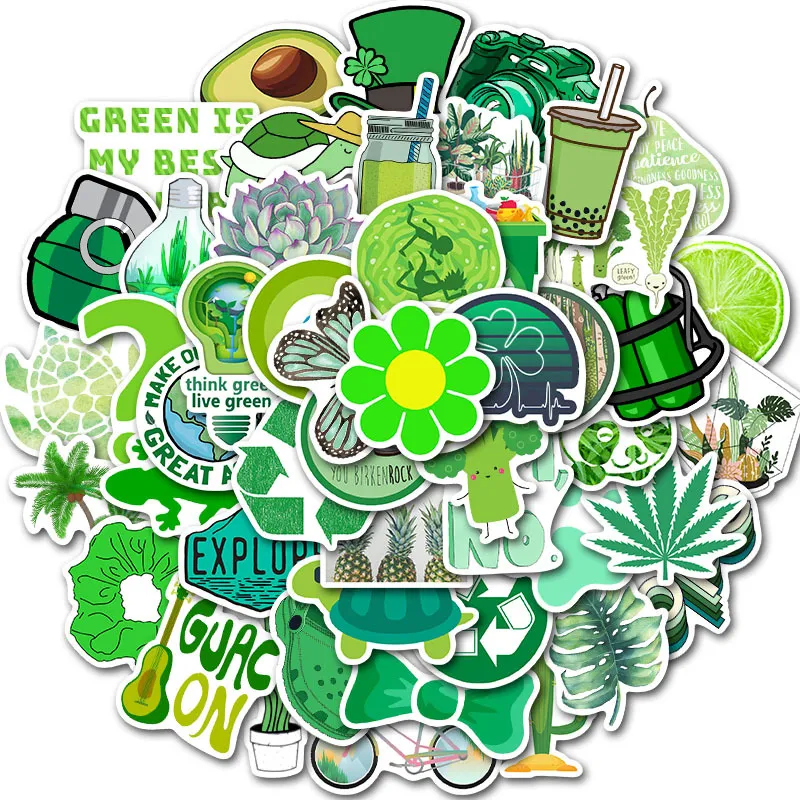 VSCO meid groene milieubescherming sticker koffer waterdichte sticker