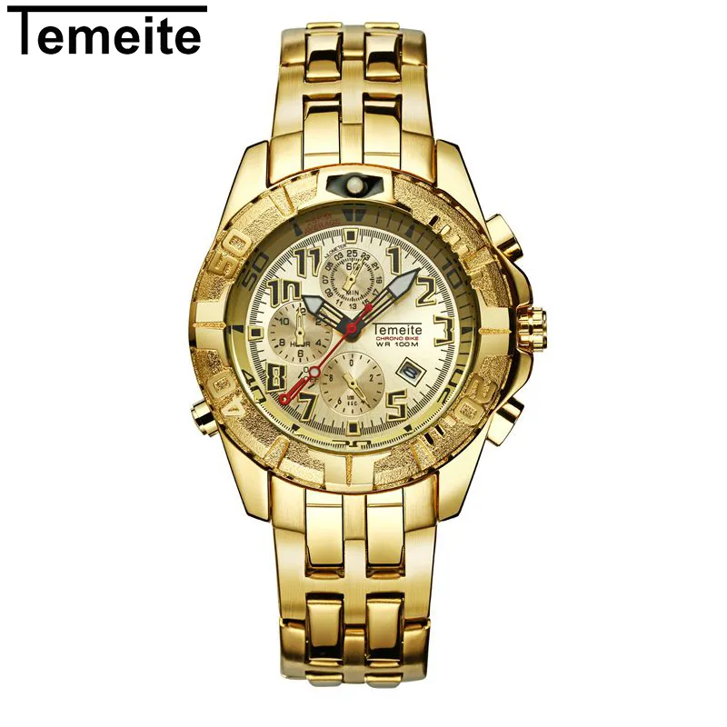 TEMEITE 2019 relojes de negocios de lujo para hombre, reloj de cuarzo a la moda, reloj Simple para hombre, relojes de pulsera con fecha, reloj masculino 2862