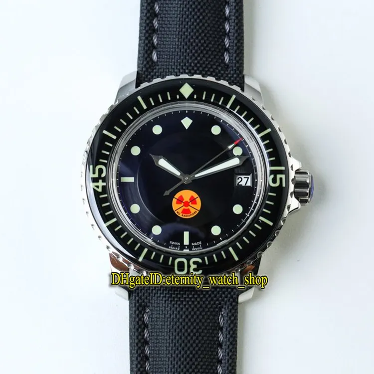 ZF Top-Version Fünfzig Fathoms 5015-11C30-52A Sapphire Pvd Dark Knight Black Dial Cal 1315 Automatische Herren-Uhren-Canvas-Gurtdesign338p