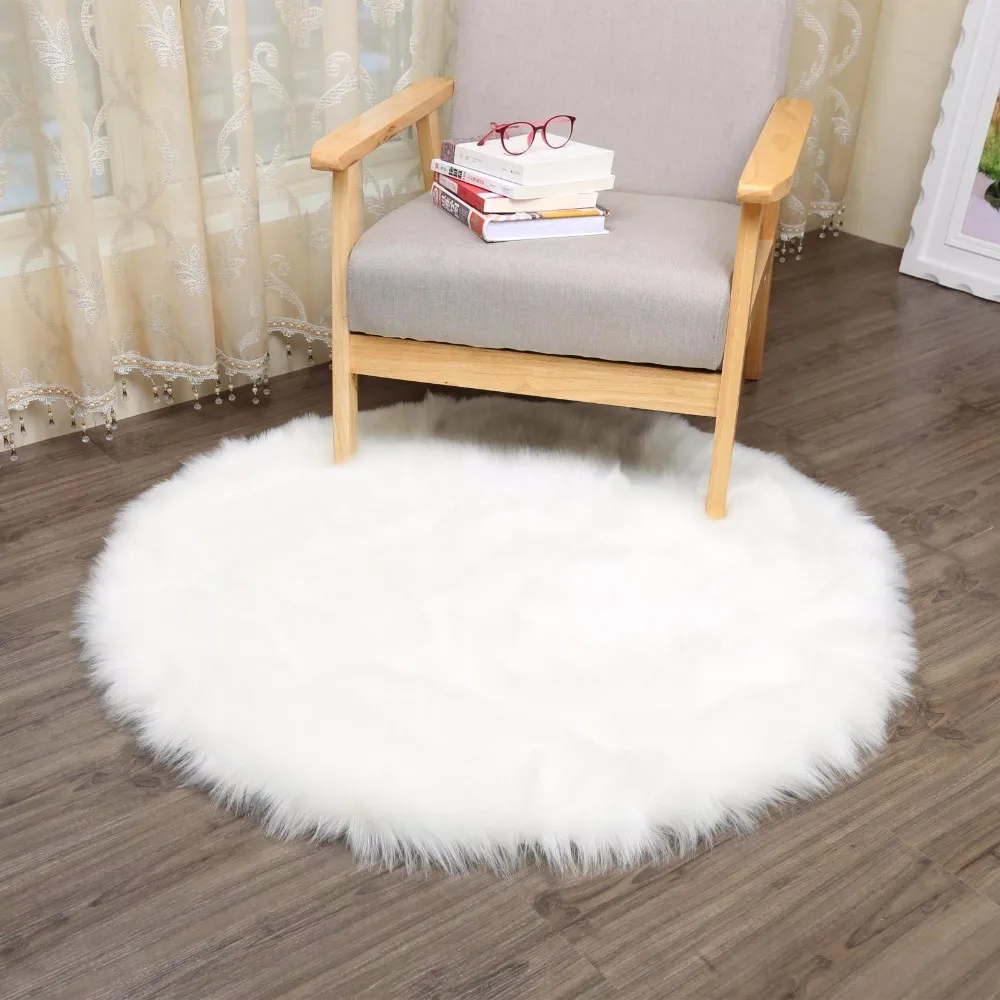 Simanfei tapis poilu nouvelle peau de mouton plaine fourrure peau moelleux chambre Faux tapis lavable artificiel Textile zone carré Rugs267D