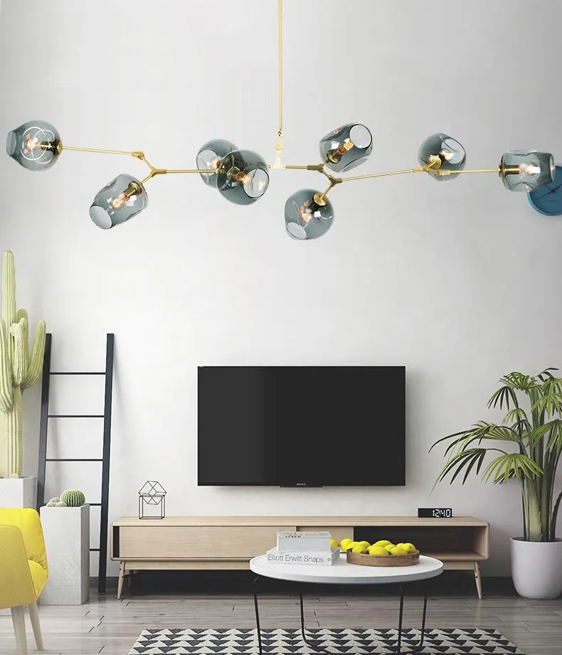 Nordic Art Glass LED Pendant Lamp grenande bubbla hängande belysningsarmatur för vardagsrum lobbykläder store2716