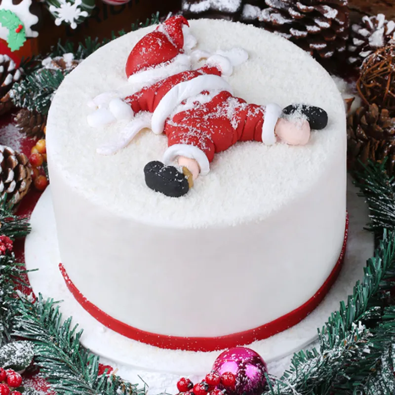 Weihnachten Santa Cookie Schimmel Silikonform Fondantkuchen Dekoration Werkzeug Gumpaste Zuckercraft Schokolade Formen Backware -Werkzeuge T2005238252992