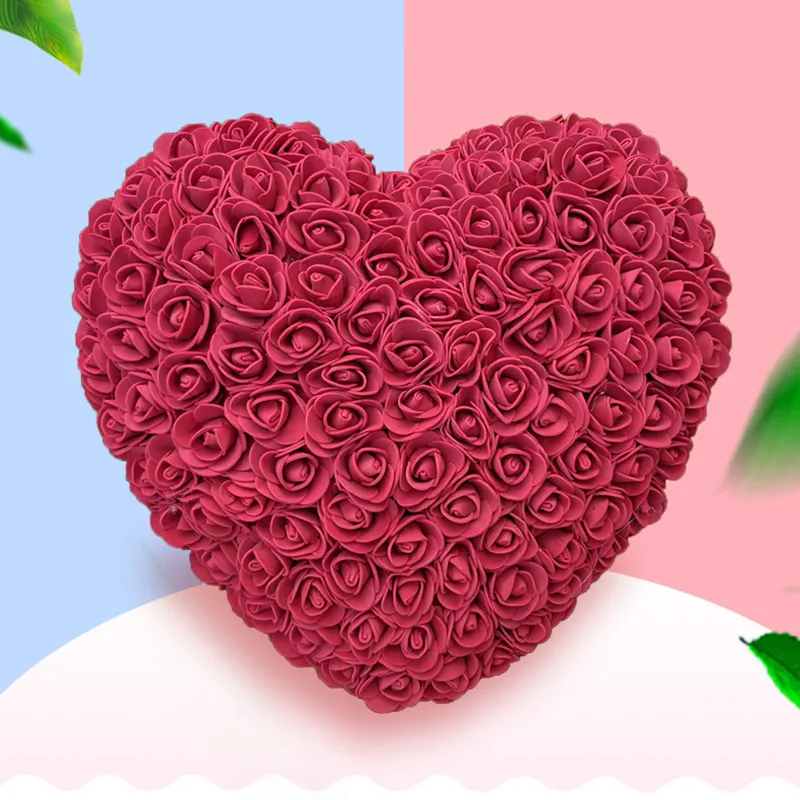 30cm hjärta form färsk konserverad ros blomma konstgjorda blommor för bröllop äktenskap hem fest dekoration Alla hjärtans dag gåva t200509